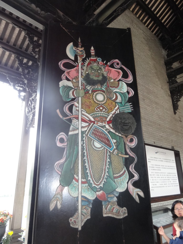 The largest door in the Guangdong Province. There is another guard depicted on the door.  