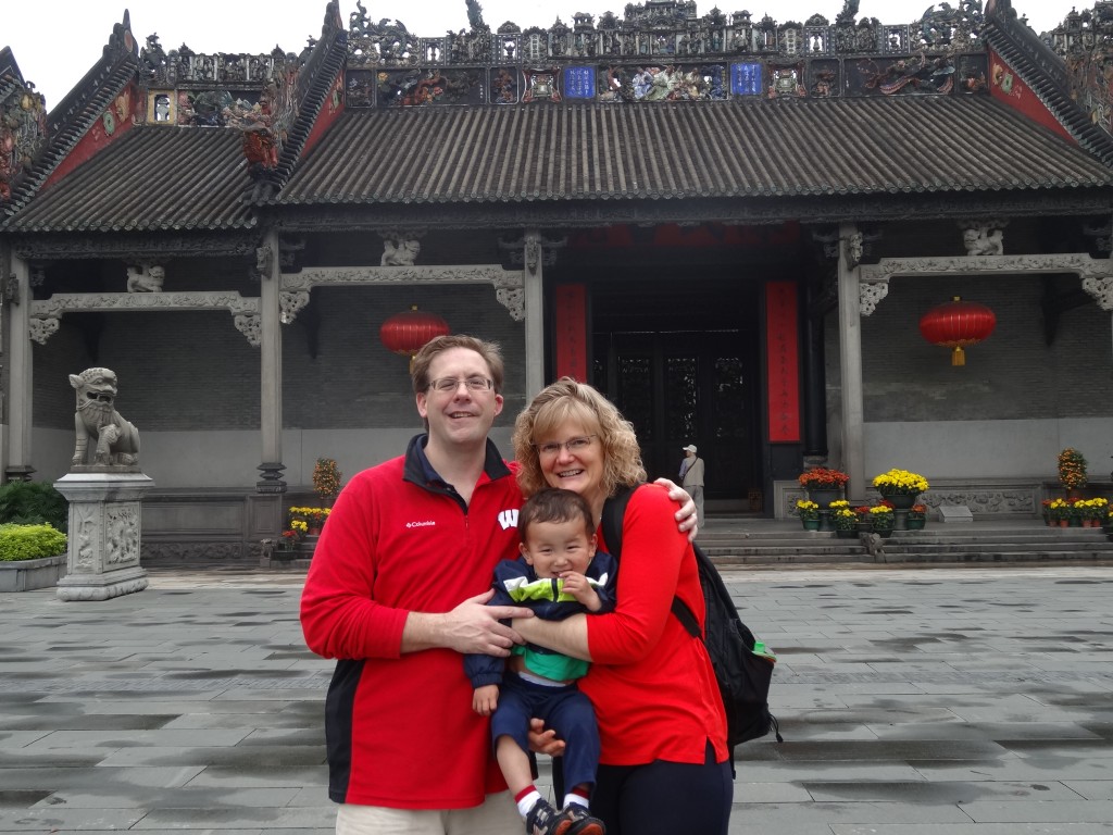 Three (of the) five Wahe's posing infront of the Chen Family Temple in Guanzghou, China.